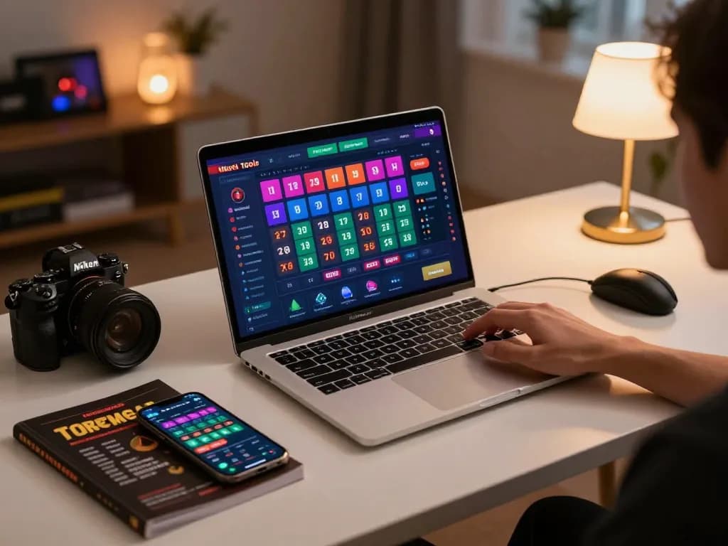 Adegan permainan online yang menarik menampilkan antarmuka taruhan toto togel di laptop, menunjukkan permainan yang strategis.