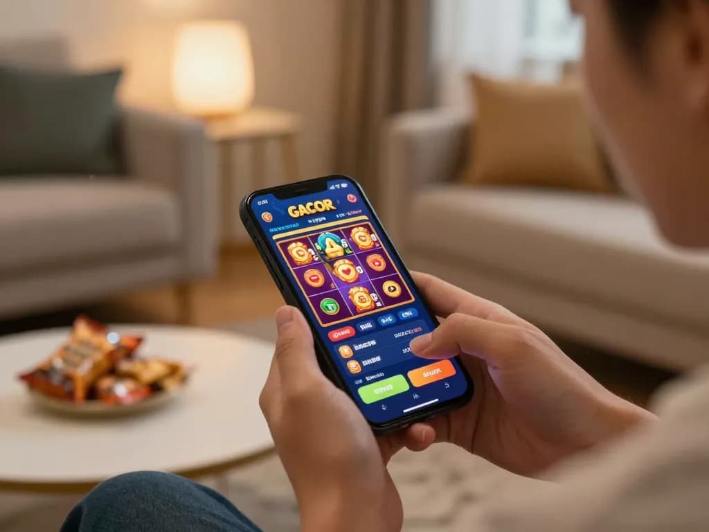 Rasakan keseruan permainan slot gacor di aplikasi mobile dalam suasana rumah yang nyaman, menikmati gameplay yang strategis.