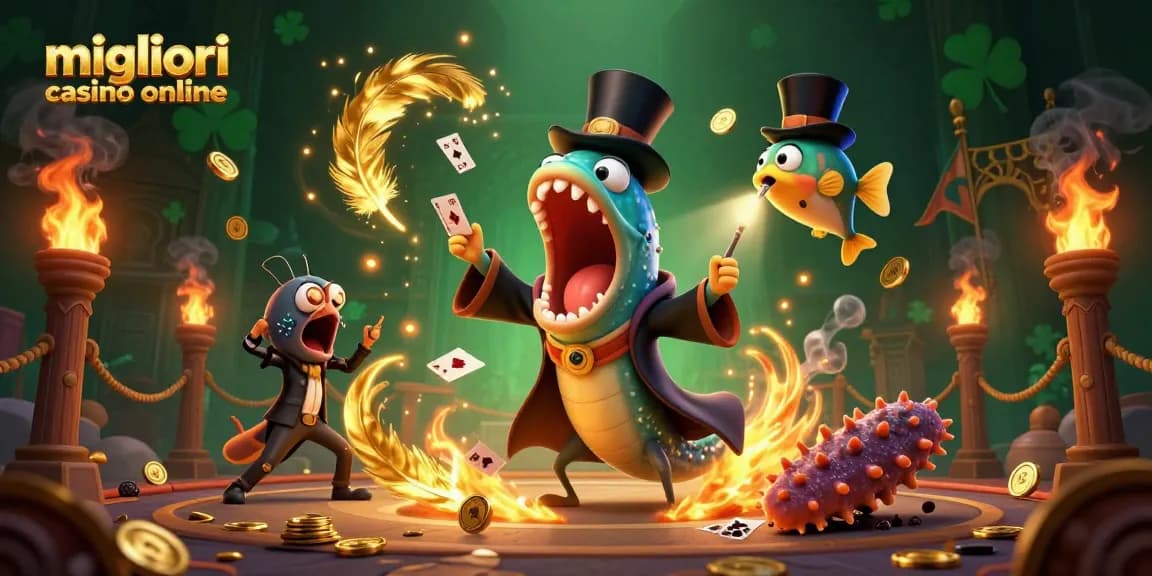 Scopri i migliori casino online, con un pesce angelo e un'alga in un'atmosfera magica e scintillante.