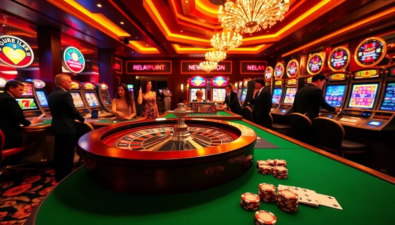 Découvrez l'atmosphère palpitante du meilleur casino en ligne avec des options de jeu vibrantes et un décor élégant.