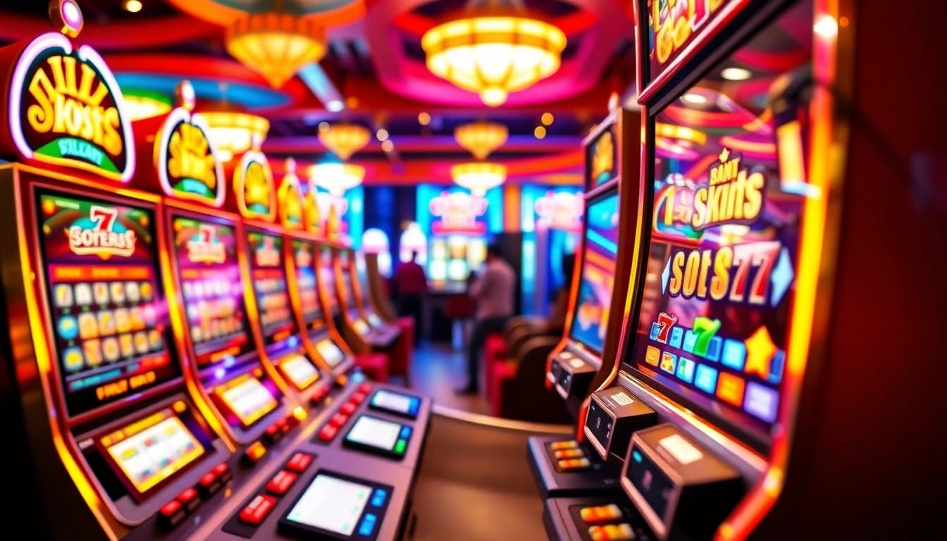 Menang di slot777 sambil menikmati suasana kasino yang cerah dan meriah.