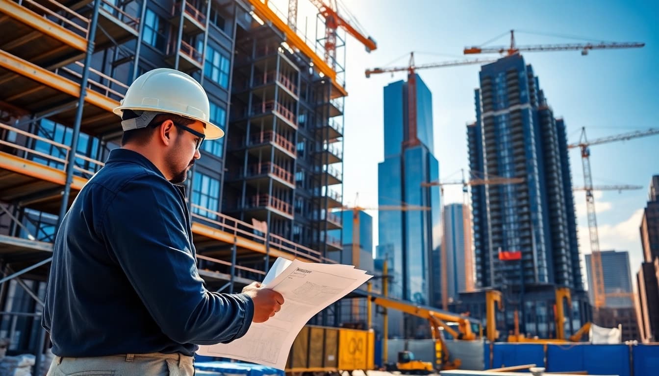 Showcasing the expertise of Manhattan Commercial General Contractor on a bustling construction site.