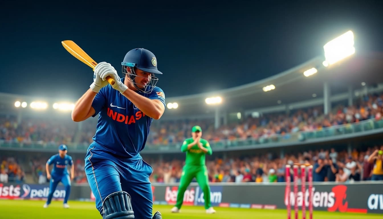Experience thrilling moments on an IPL betting website with cricket players in action.