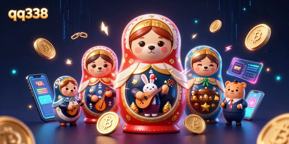 Play engaging games on qq338 with this vibrant 3D casino illustration featuring rich details and characters.