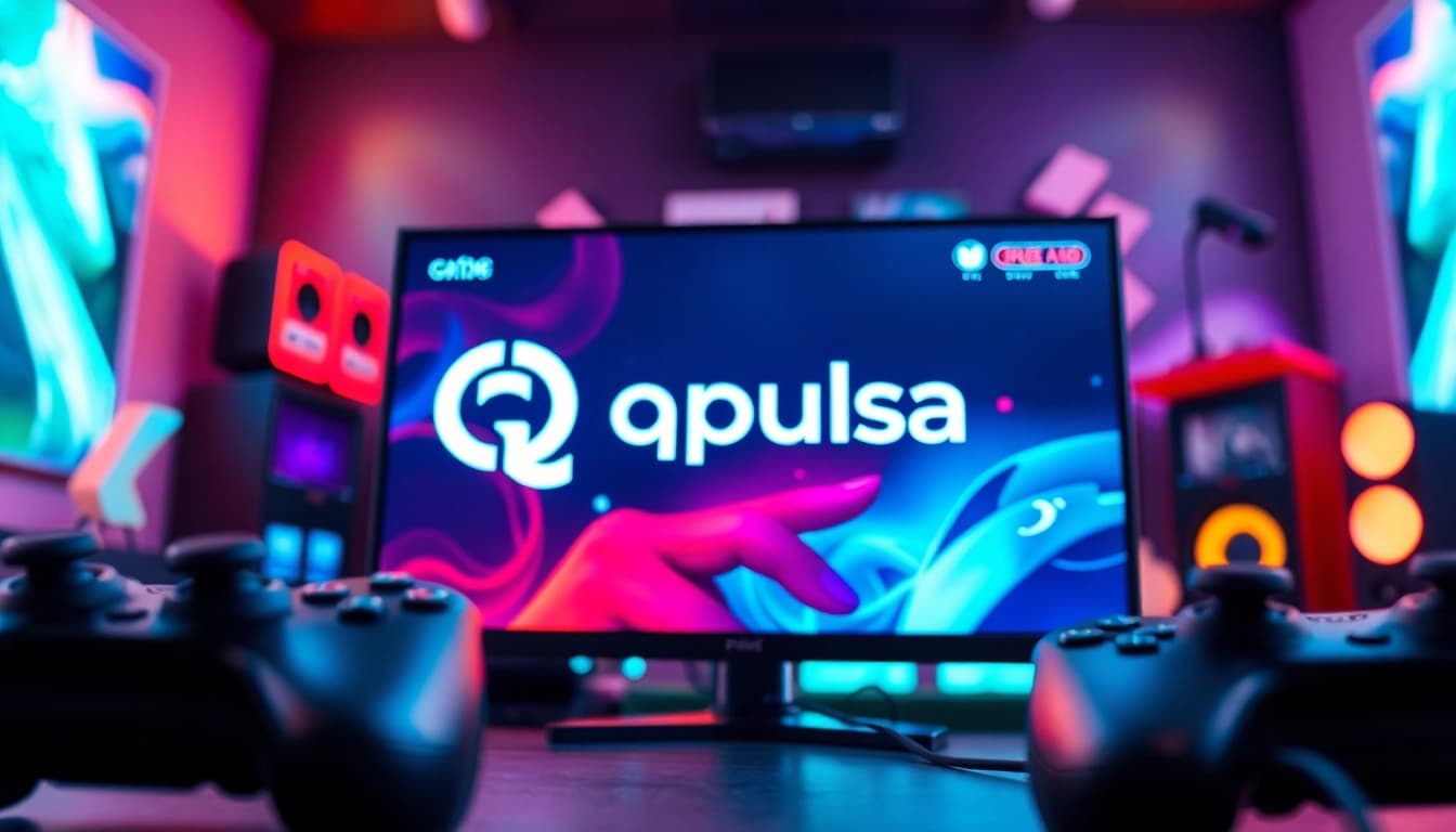 Menggunakan qqpulsa dalam setup permainan yang dinamis dengan antarmuka digital dan peralatan gaming modern.