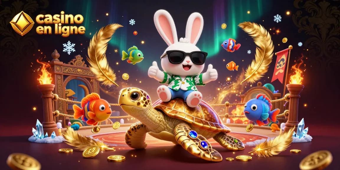 Joue aux machines du casino en ligne avec le lapin chanceux et la tortue dorée.