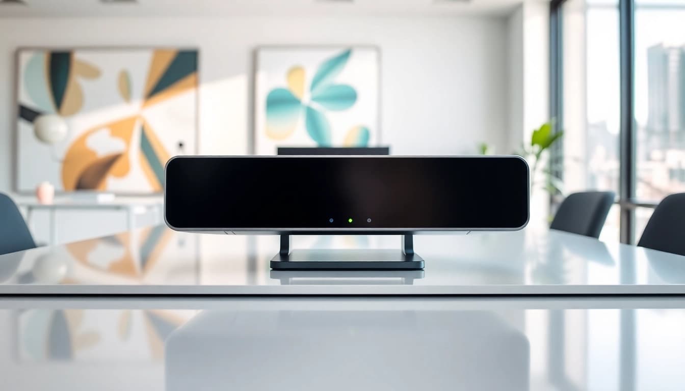 Showcase of das 140 device highlighting its professional features in an office setting.