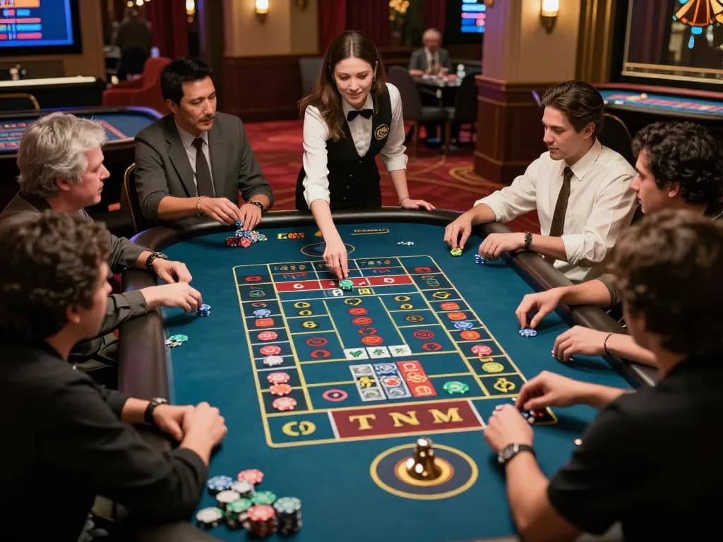Players placing bets at the roulette table showcasing the excitement of gambling at GEM88 casino