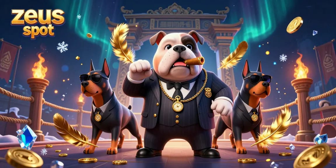 Experience the excitement of zeus slot with animated characters amidst gold coins and vibrant game elements.