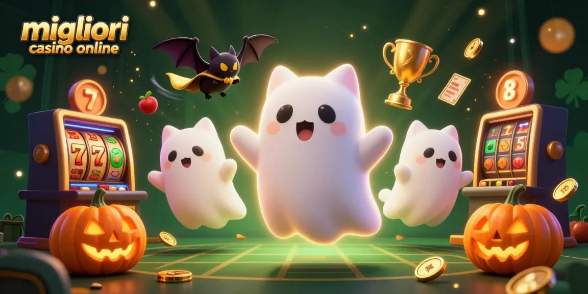 Gioca nei migliori casino online con il gatto fantasma e il pipistrello nel casinò.