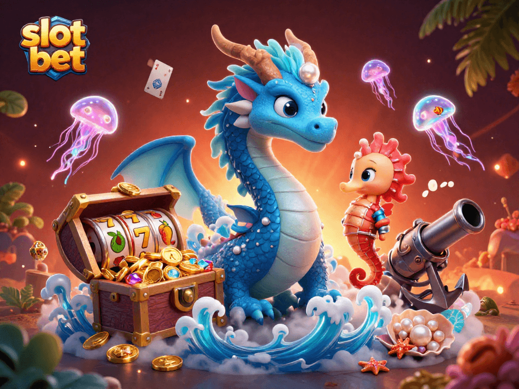 Slot bet dengan simbol buah dan jackpot, ditampilkan dalam ilustrasi 3D yang menarik.