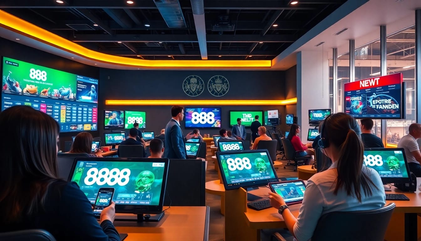 Engaging experience with 888 new gaming platform featuring vibrant online betting.
