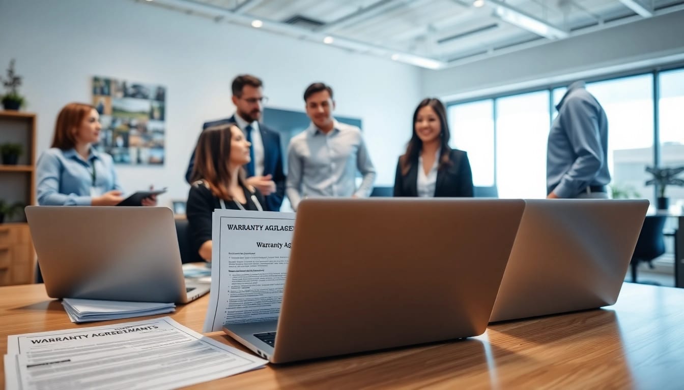 Visual representation showing if Pretzel a good warranty company with professional staff discussing warranty agreements.