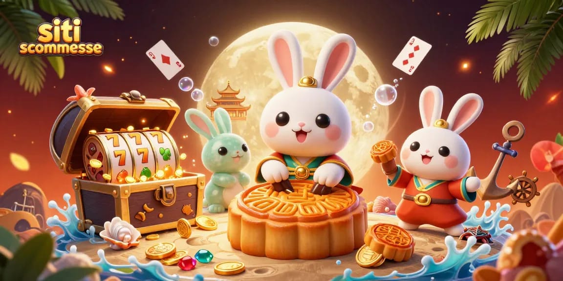 Giocando ai siti scommesse con un coniglio della luna e una giada decorativa.