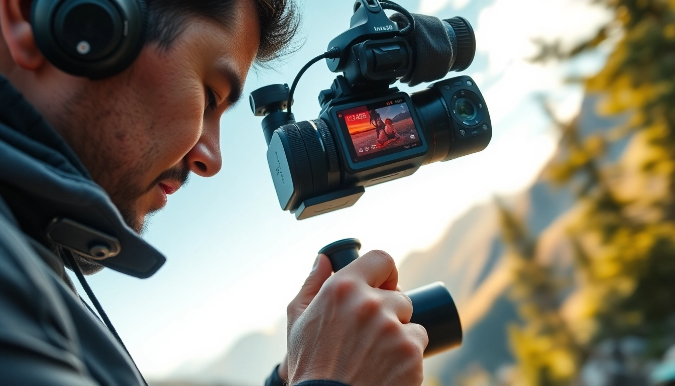 Capture stunning views with the Insta360 X5 camera in a vibrant landscape.