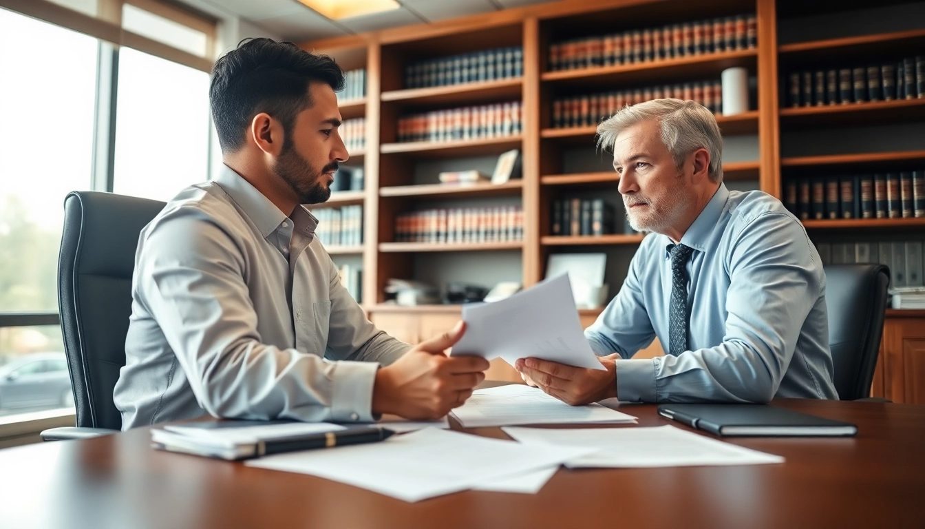 Clearwater truck accident attorney discussing legal options with a client in an inviting office.