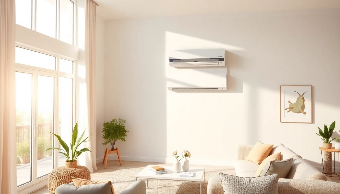 Install a Daikin mini split ac in a modern living room setup showcasing comfort and efficiency.