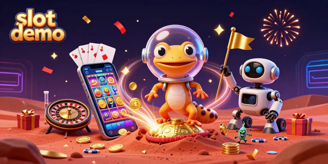 Putaran slot demo yang mengasyikkan dengan koin emas dan karakter lucu dalam suasana kasino.