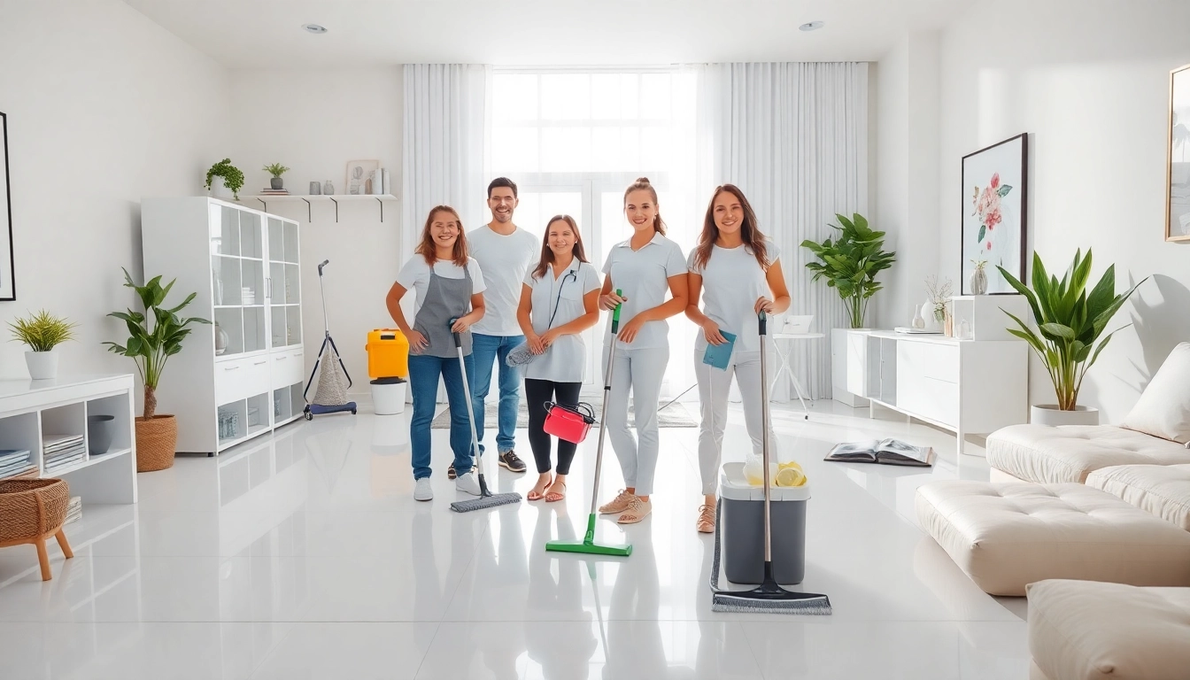Effective cleaning services near me showcased by a professional team in a bright, modern home.