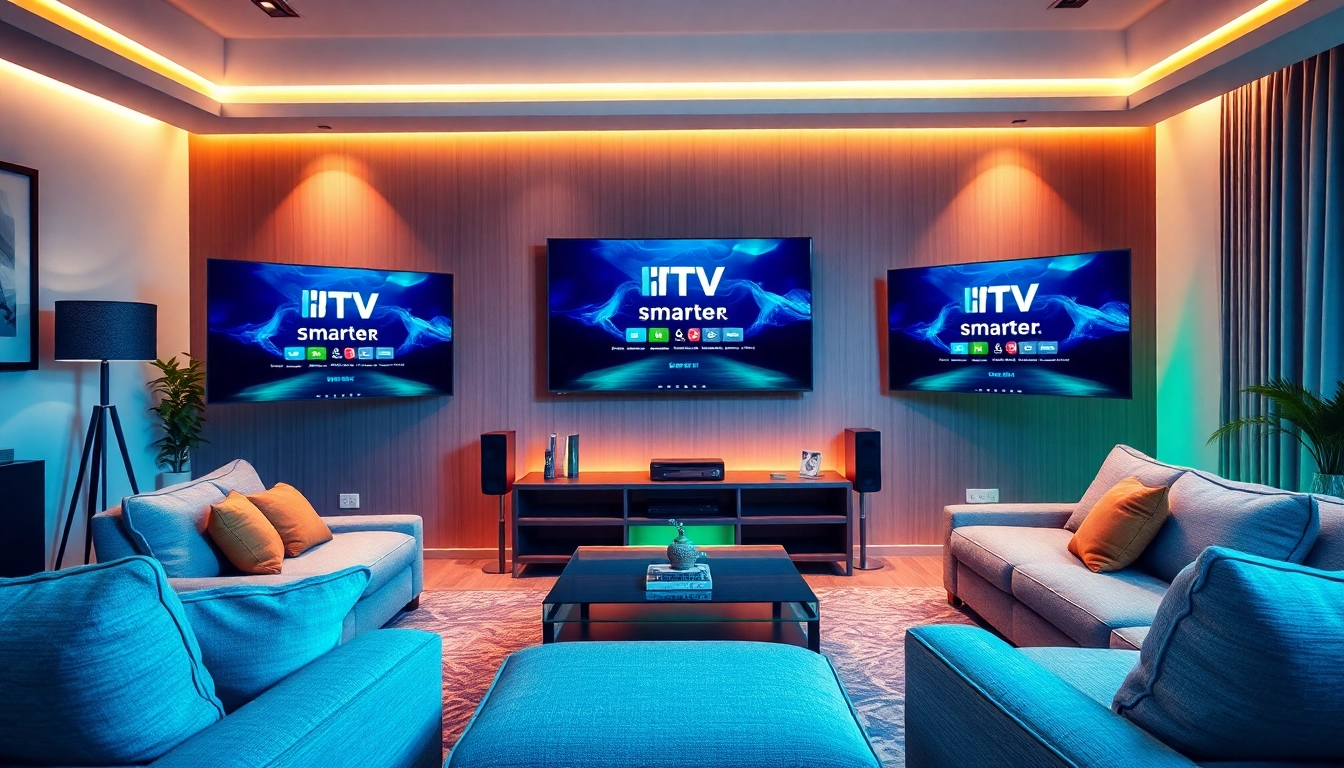Experience IPTV smarter with a vibrant living room displaying seamless streaming.