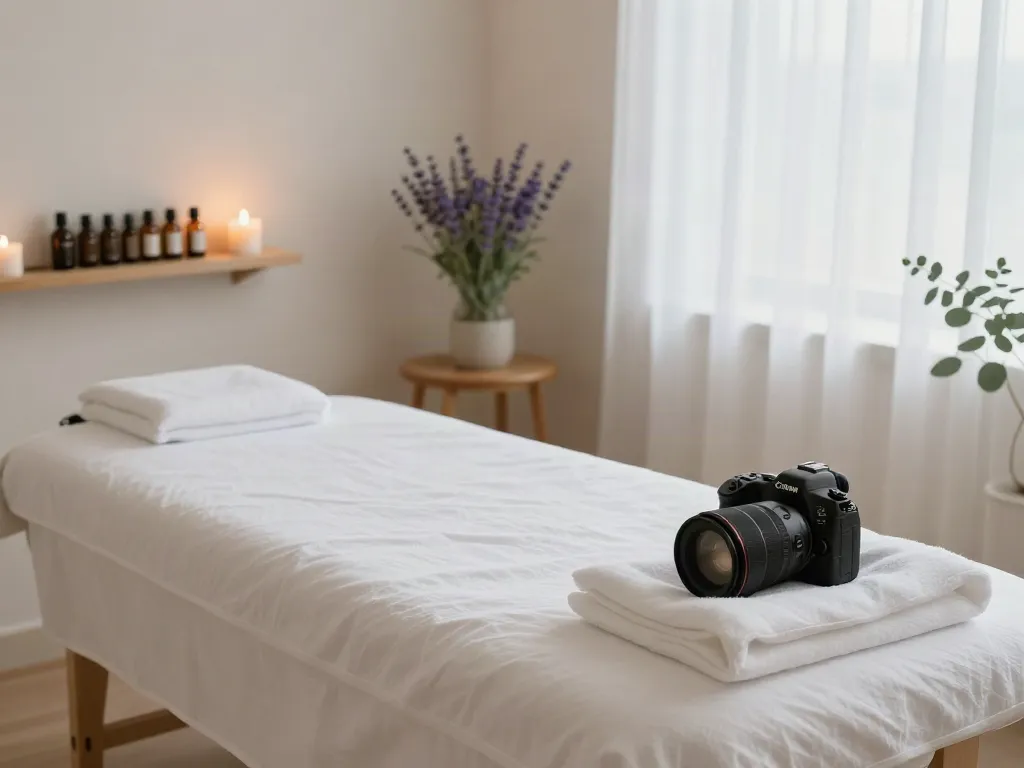 Calm atmosphere for 가산동출장마사지 with soothing decor and warm lighting.