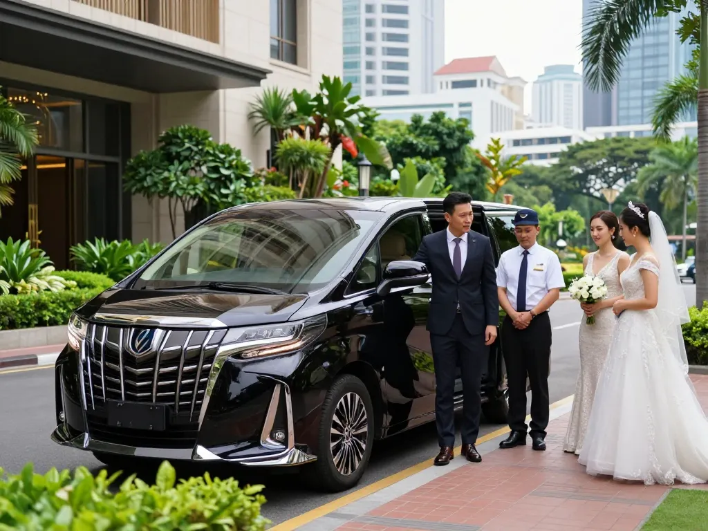 cho thuê xe Toyota Alphard cho du lịch sang trọng ở Thành phố Hồ Chí Minh, thể hiện sự thanh lịch và thoải mái.