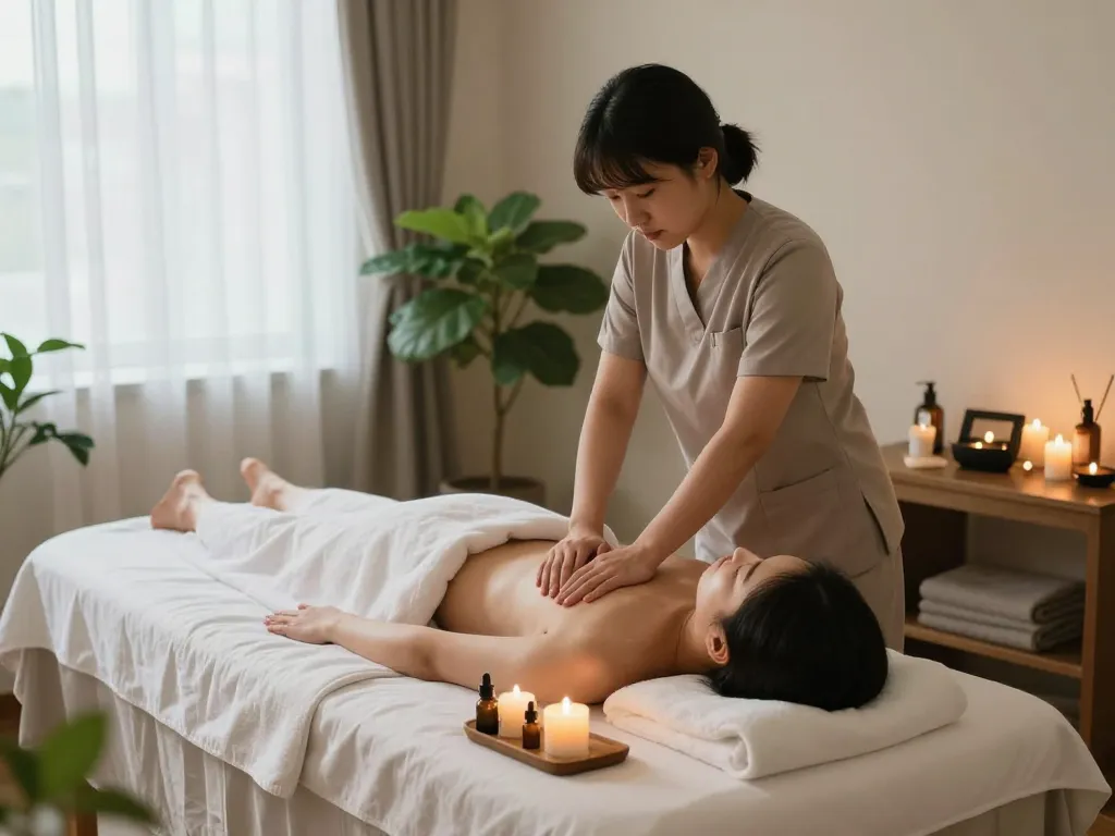 Relaxing 부전동마사지 scene at a tranquil spa promoting wellness and rejuvenation.