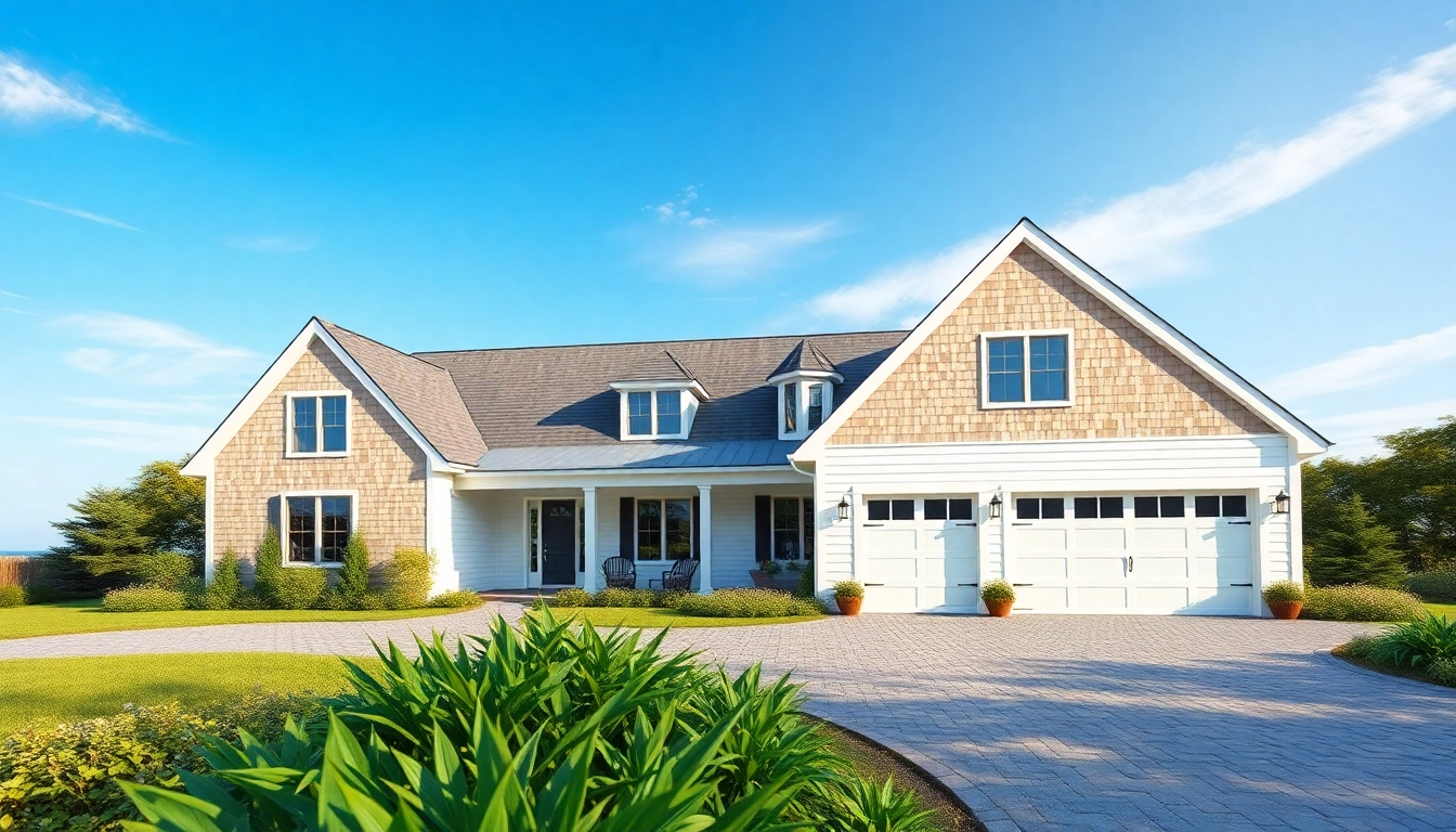Transforming a cape cod home with an elegant attached garage and stunning landscaping.
