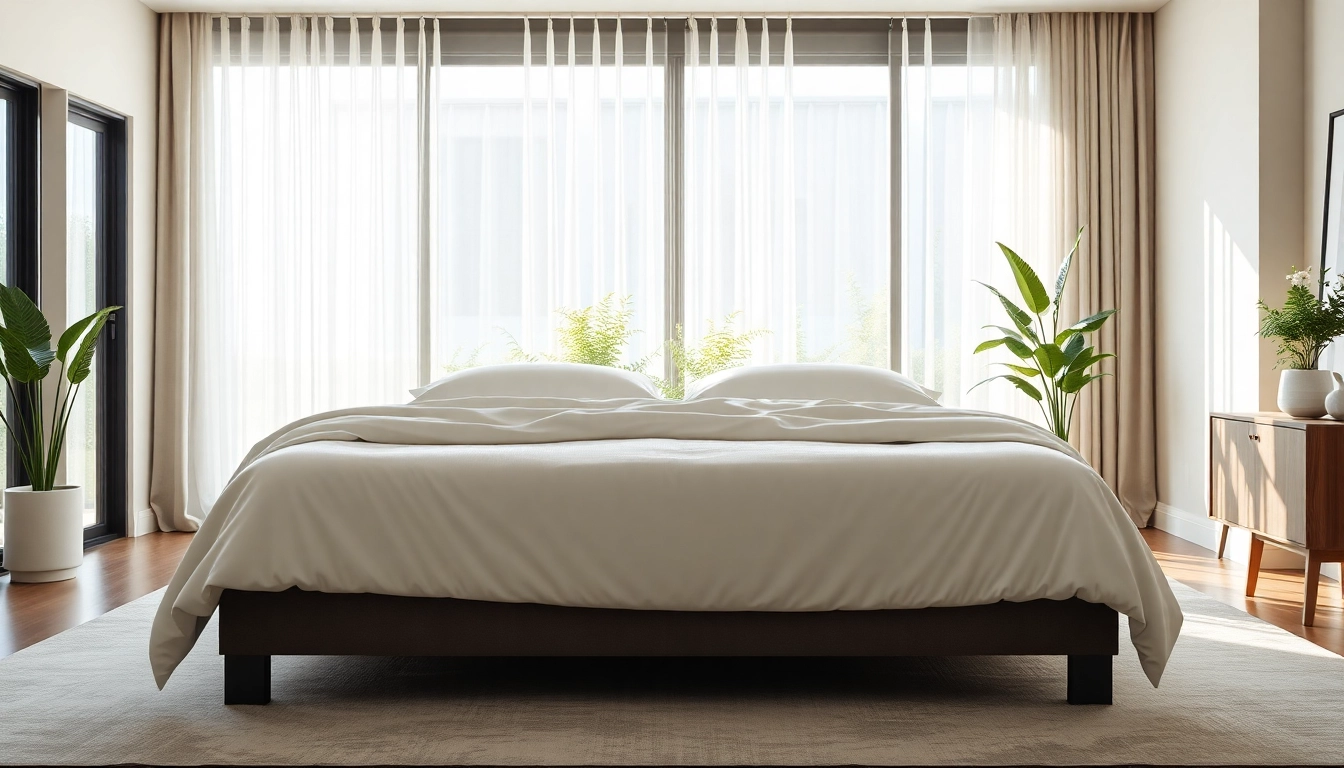 Discover the luxurious stearns and foster mattress cal king in a serene, modern bedroom setting.
