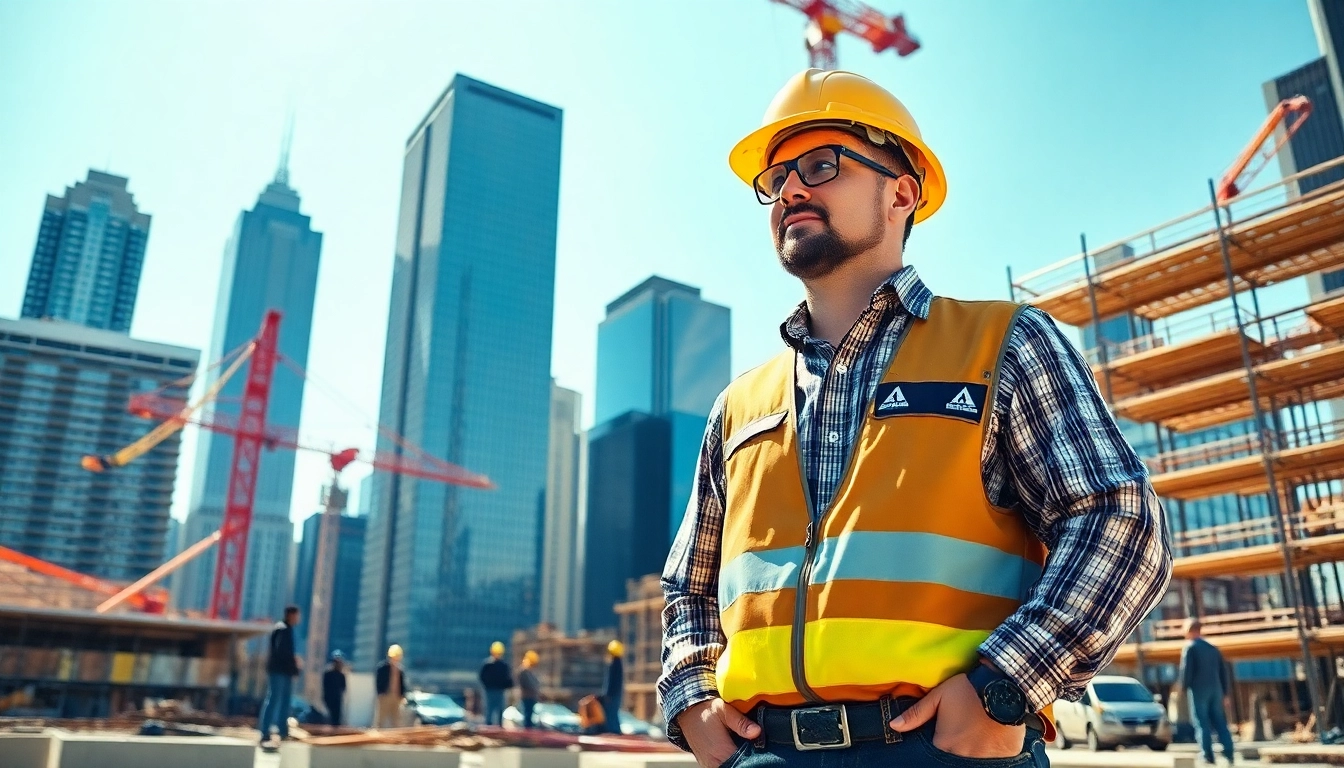 New York Commercial General Contractor leading a diverse team on a construction site in NYC.