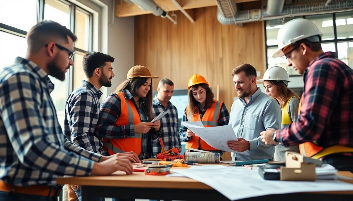 Enhance skills in construction training during an interactive classroom session with engaged learners.