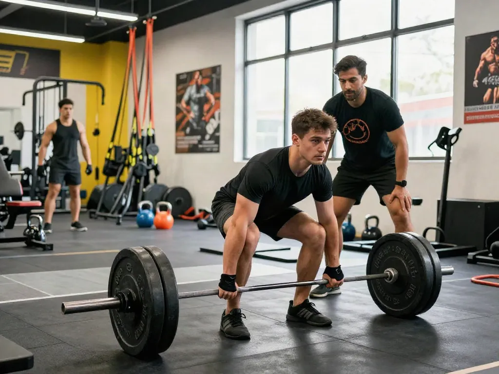 Focused athlete lifting weights in the gym, showcasing steroidi anabolizzanti benefits for performance enhancement and muscle growth.