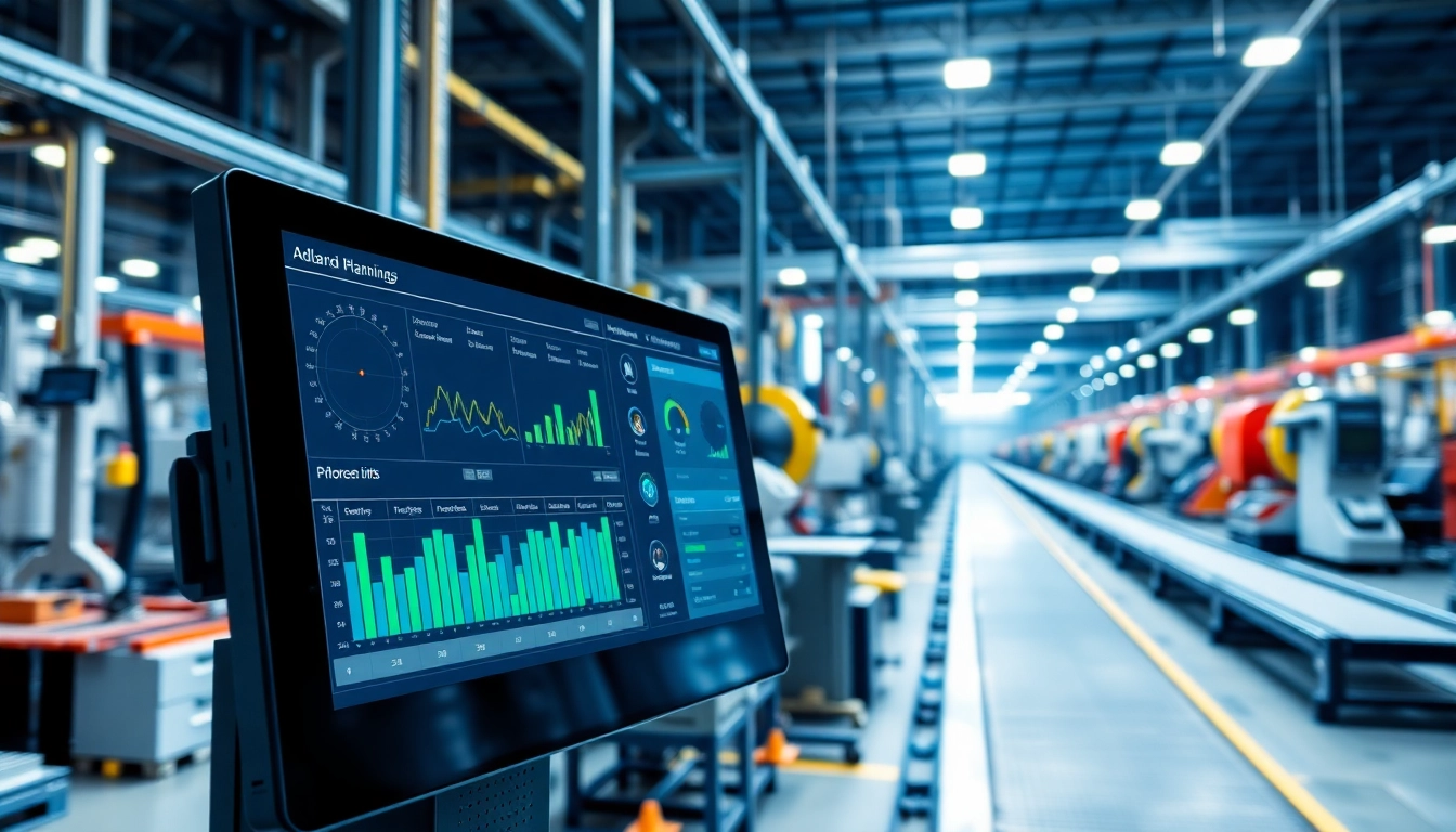 Illustration of an advanced planning system used in manufacturing for optimizing production schedules.