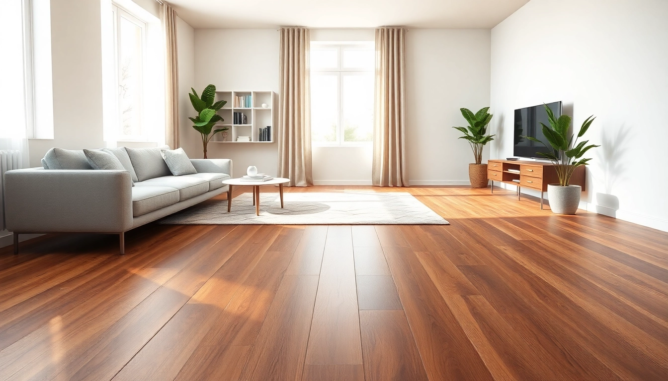 Shop vinyl flooring near me in a beautifully designed modern living room with natural lighting.