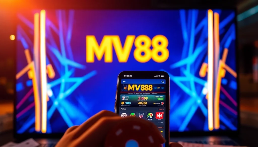 Dynamic MV 88 online gambling interface with user interaction for secure betting.