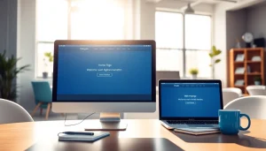 Showcase of 79king hn website design on laptop and desktop in a modern office setting.