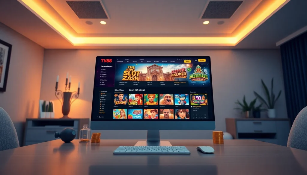 Engaging interface of TV88's online casino platform showcasing games and betting options at https://whycazino.com.