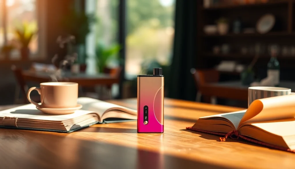 Genießen Sie die stilvolle Elf Bar Elfa in einem entspannenden Café-Ambiente.