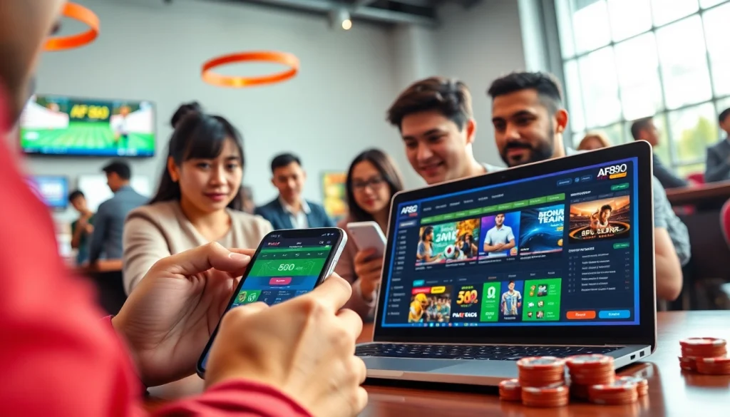 Engaging online betting experience at af88.com, showcasing a user-friendly interface on devices.