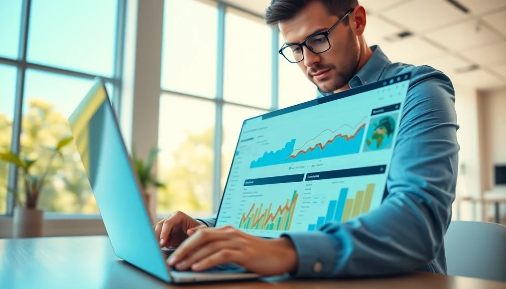 Consultant reviewing website analytics for unnatural links penalty recovery insights.