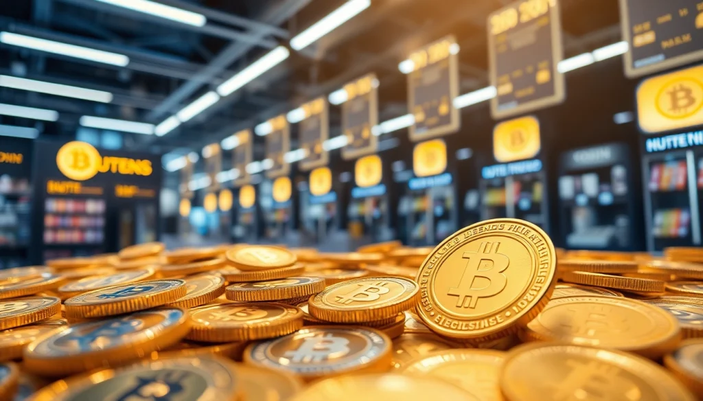 Discover Trending Coins listing with vibrant tokens showcased in a modern digital marketplace.