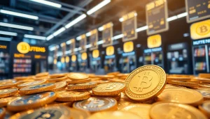 Discover Trending Coins listing with vibrant tokens showcased in a modern digital marketplace.