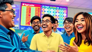 Berpartisipasi dalam togel online dengan senyum ceria dalam suasana digital yang menarik.