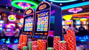 Menyaksikan keseruan QRIS108 Slot dalam suasana kasino yang cerah dan penuh warna.