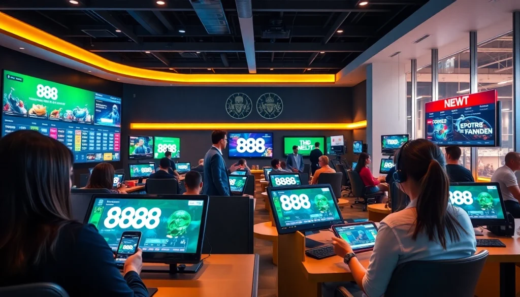 Engaging experience with 888 new gaming platform featuring vibrant online betting.