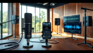 MV 88 digital stereo condenser microphone showcased in a modern studio setting, highlighting its usability and innovative technology.