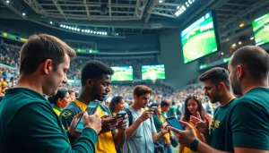 Engaging scene of sports betting Brazil showcasing passionate fans and live events.