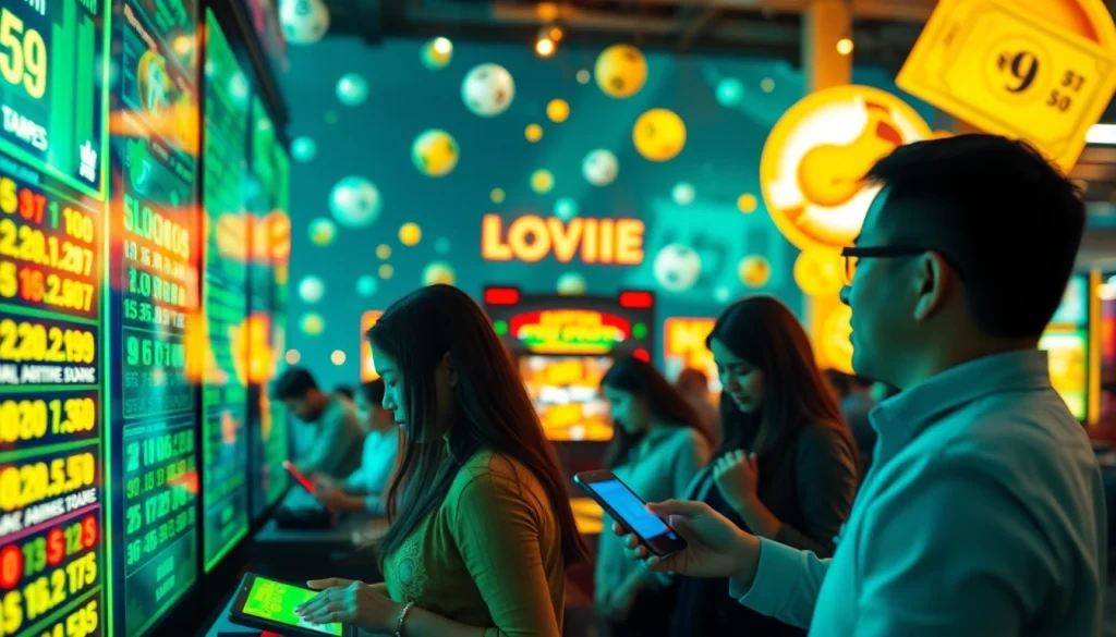 Menangkan hadiah menarik di bandar togel dengan suasana berwarna cerah dan digital.