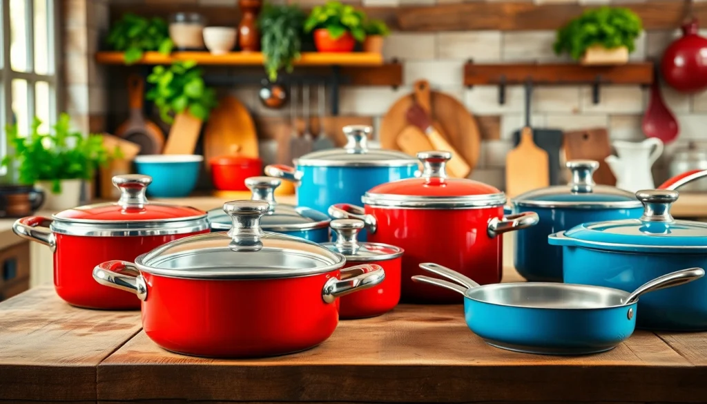 Shop premium products in the cookware shop Auckland showcasing vibrant kitchenware.