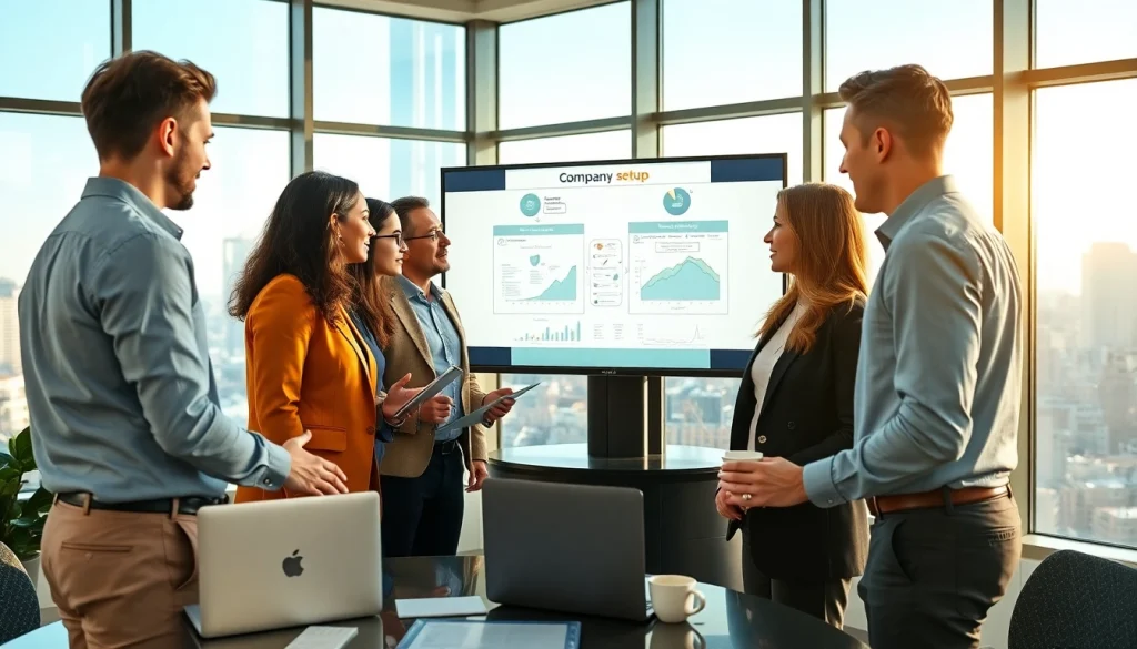 Showcasing Quickplus Business Consultants team collaborating on business setup strategies.